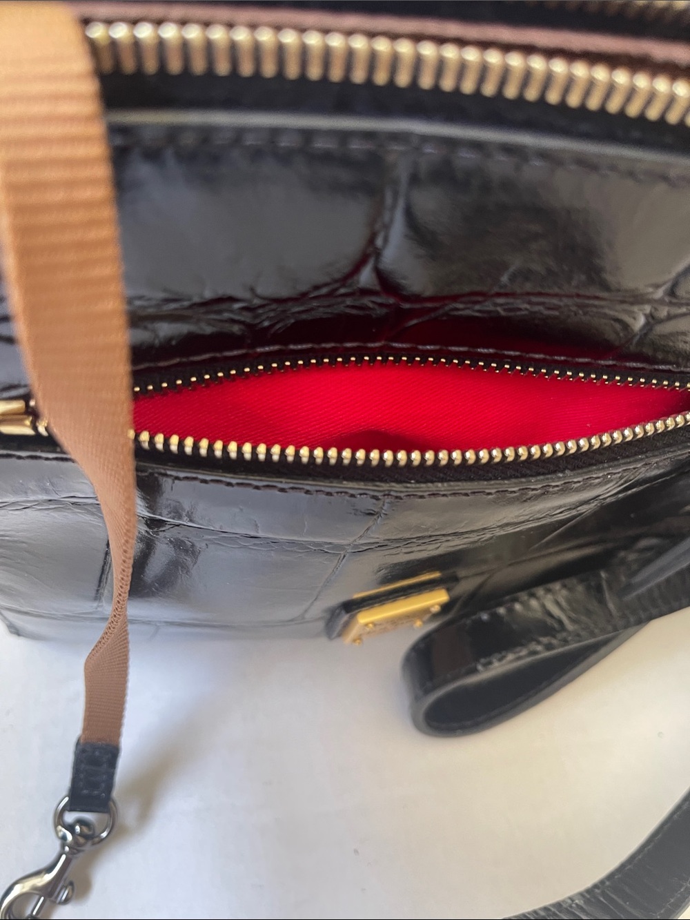 Dooney & Bourke Black Croc-Embossed Leather Crossbody - Picture 4 of 7